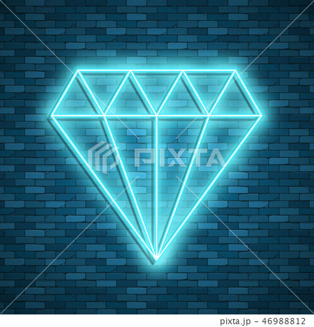 diamond icon in neon style. Vector illustraton 46988812