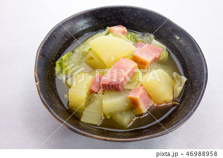 ハムと大根のコンソメ煮 46988958