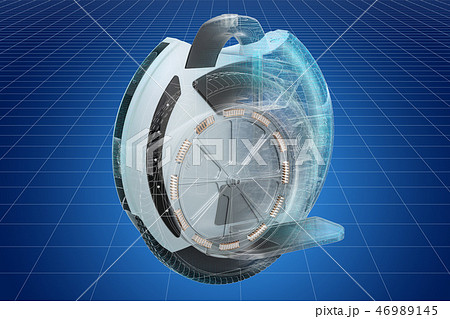 Visualization 3d cad model of electric unicycle 46989145