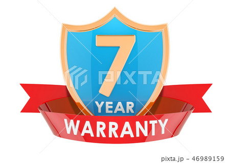 7 year warranty shild, badge. 3D rendering 46989159