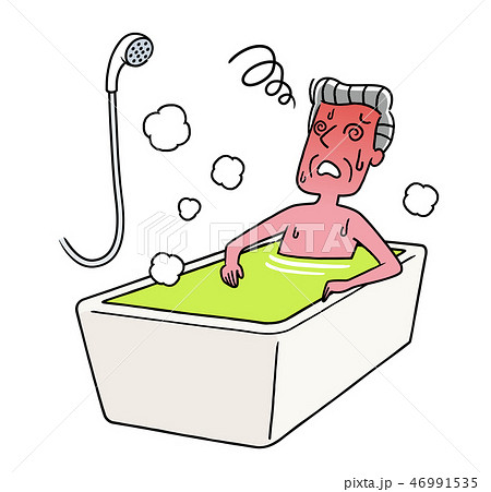 入浴、お風呂：のぼせるシニア男性 46991535