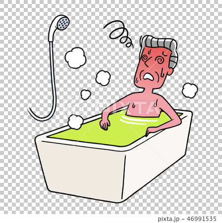 入浴、お風呂：のぼせるシニア男性 46991535