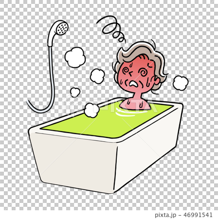 入浴、お風呂:のぼせるシニア女性 入浴、お風呂:のぼせるシニア女性 46991541