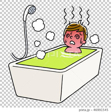 お風呂でのぼせる男の子 46991545