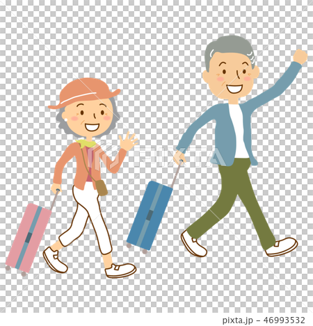 Elderly couple travel suitcase S 46993532