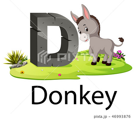 zoo animal alphabet D for Donkey  46993876