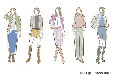 Women body fashion sketch. Female fashion poses - Stock Illustration  [104785442] - PIXTA