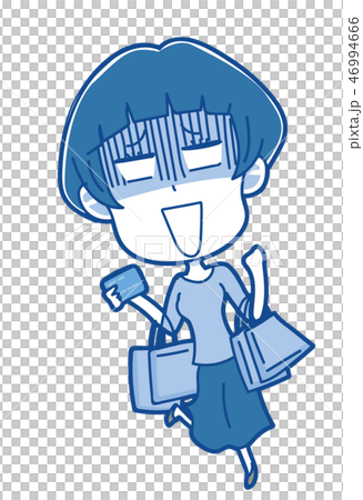 買い物をしすぎた女性のイラスト 46994666