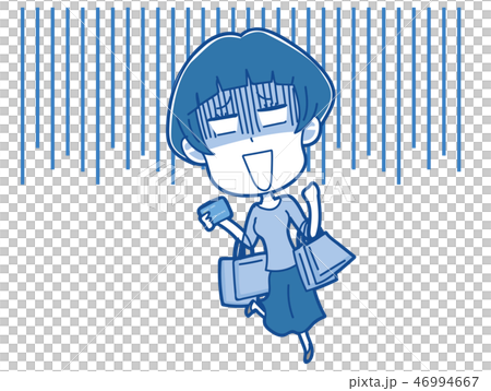 買い物をしすぎた女性のイラスト 46994667