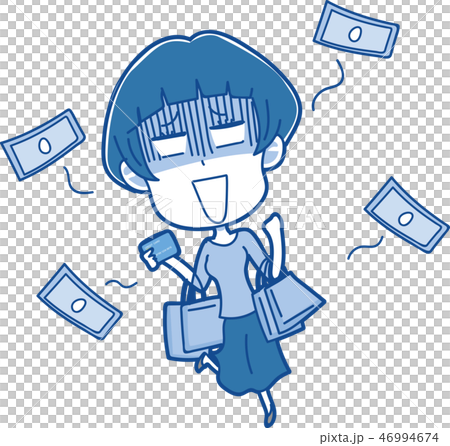 Stock Illustration: money, woman, lady Stock Illustration: money, woman, lady 46994674