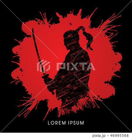 Samurai Warrior with sword, Ready to fight graphic 46995568