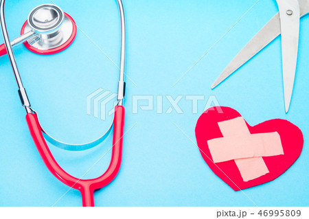 healthcare and medicine stethoscope and red heart 46995809