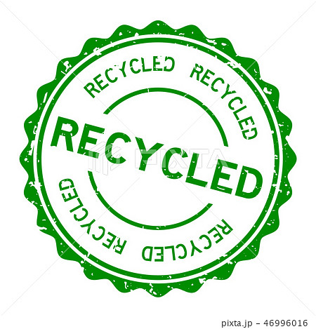 Grunge green recycled word round rubber stamp Grunge green recycled word round rubber stamp 46996016