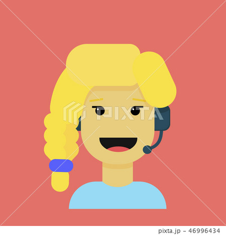 Creative vector illustration of happy blonde girl operator. Creative vector illustration of happy blonde girl operator. 46996434