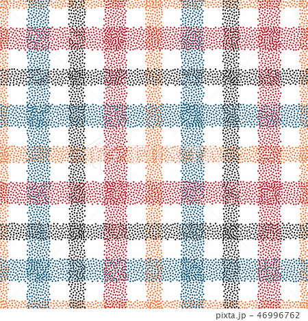 Dotted Tartan vector seamless pattern. Abstract dots stripes background. Scottish cell modern 46996762