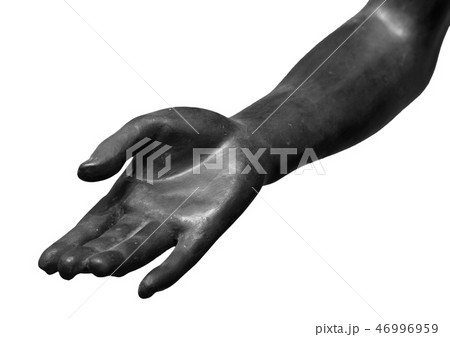 stone statue detail of human hand 46996959