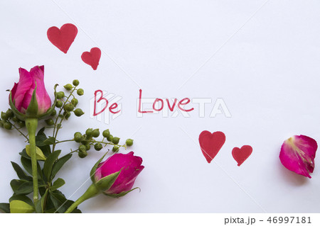 be love message card with rose ,red heart  46997181
