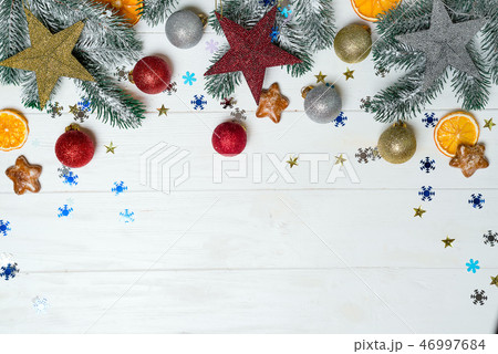 Composition with decorated Christmas tree Composition with decorated Christmas tree 46997684