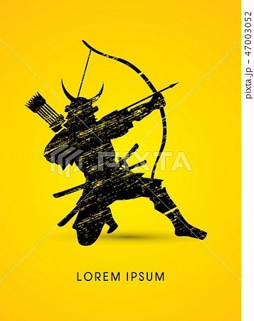 Samurai Warrior with bow graphic vector. 47003052
