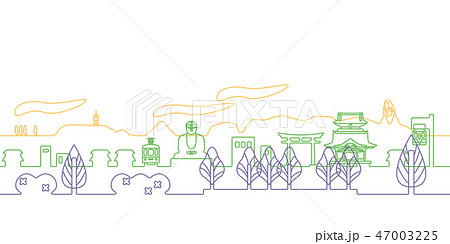 街並 線画 鎌倉2 街並 線画 鎌倉2 47003225
