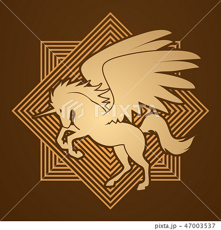 Fly Unicorn silhouette graphic vector. Fly Unicorn silhouette graphic vector. 47003537