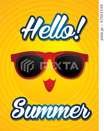 Hello summer graphic vector. Hello summer graphic vector. 47003549