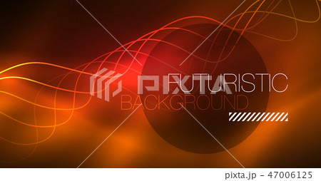 Abstract shiny glowinng color wave design element on dark background - science or technology concept Abstract shiny glowinng color wave design element on dark background - science or technology concept 47006125
