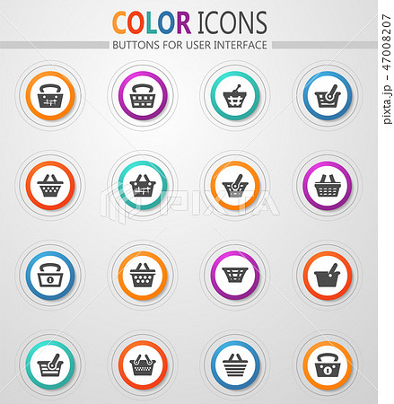 Basket icons set Basket icons set 47008207