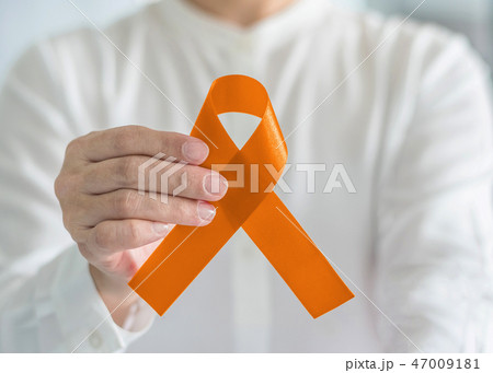 Orange ribbon awareness on Leukemia, Kidney cancer 47009181