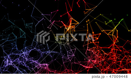 Colorful digital computer data and network connection triangle l 47009448