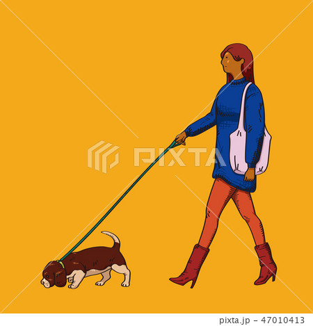 散歩 女性 女 47010413