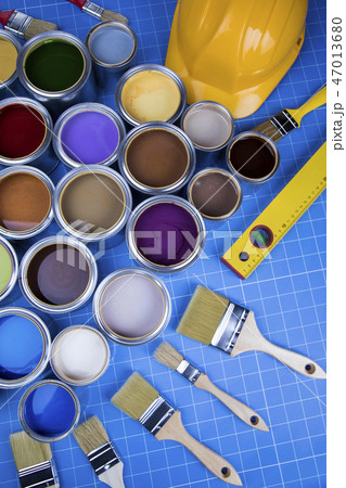 Tin metal cans, Painting background 47013680