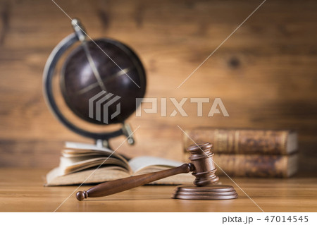 Justice Scale and Gavel globe concept 47014545