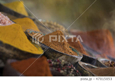 Aromatic spices, smoke and Still Life background Aromatic spices, smoke and Still Life background 47015053