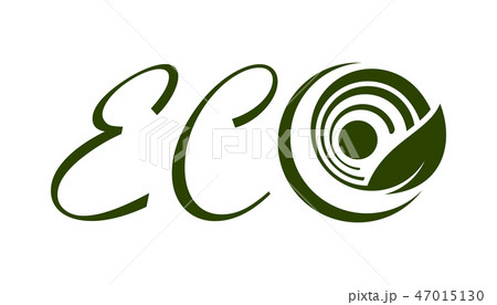 Eco logo with leaf 47015130