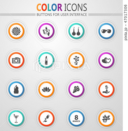 Womens Day icons set 47017306