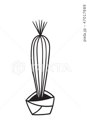 Cactus for coloring books. Vector illustration. 47017689