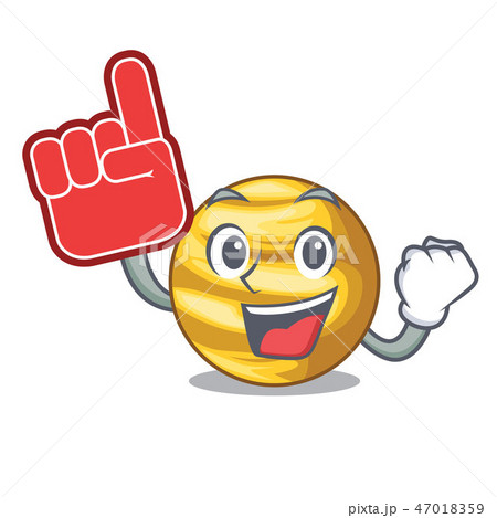 Foam finger planet venus isolated with on mascot Foam finger planet venus isolated with on mascot 47018359