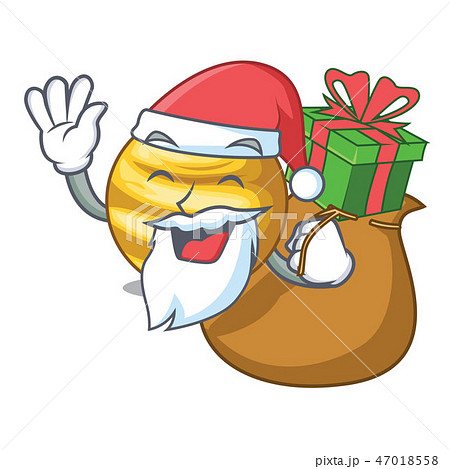 Santa with gift planet venus isolated with on mascot 47018558