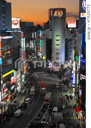 12月　渋谷104東急109道玄坂方面の夜景 47020773