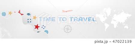 Time to Travel. Banner with font inscription and plane for tourism. Concept with vintage compass and Time to Travel. Banner with font inscription and plane for tourism. Concept with vintage compass and 47022139