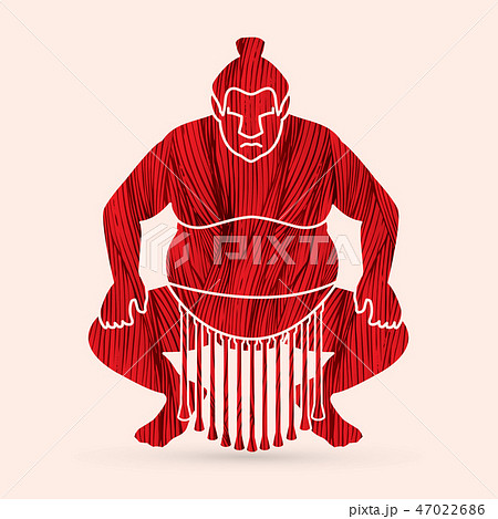 Sumo pose ready to fight graphic vector. Sumo pose ready to fight graphic vector. 47022686