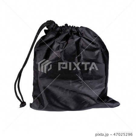 Drawstring pack template classic black isolated on white with clipping path. Drawstring pack template classic black isolated on white with clipping path. 47025296
