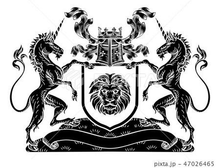 Shield Crest Unicorn Coat of Arms Heraldic  47026465