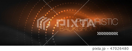 Glowing neon circle line dots, round line design, abstract style on black background. Neon abstract 47026480