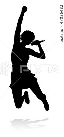 Singer Pop Country or Rock Star Silhouette Woman 47026482