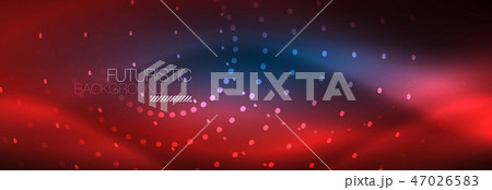 Glowing neon circle line dots, round line design, abstract style on black background. Neon abstract 47026583