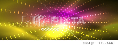 Yellow neon abstract background with dotted circles Yellow neon abstract background with dotted circles 47026661