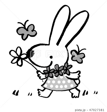 うさぎさんのおさんぽのイラスト素材
