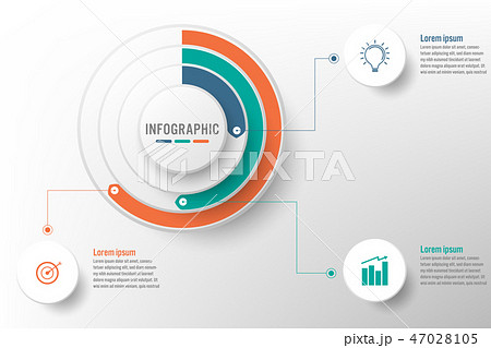 Business infographic template with 3 options 47028105